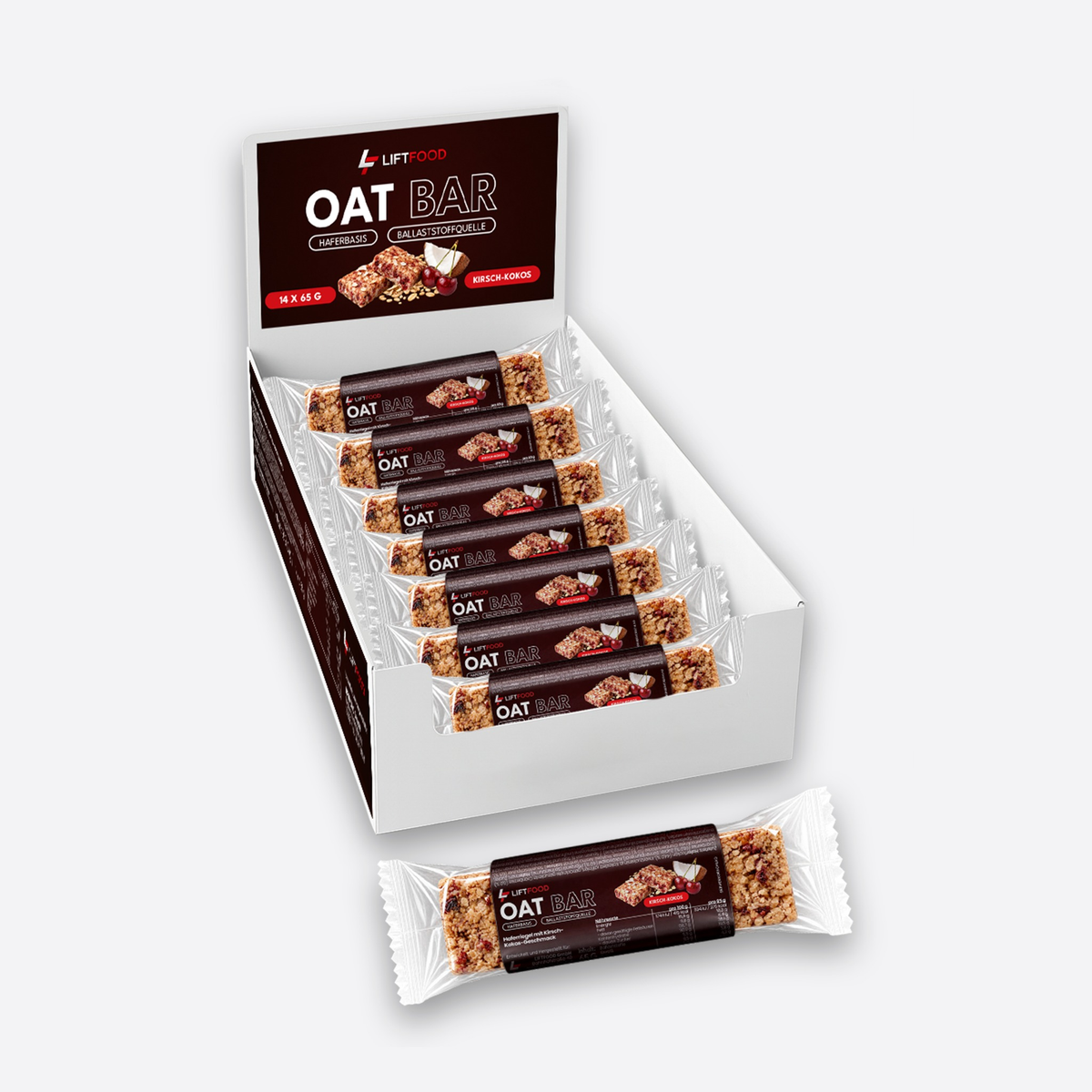 LIFTFOOD Oat Bar Kirsch-Kokos, Display mit 14 Riegeln à 65 g
