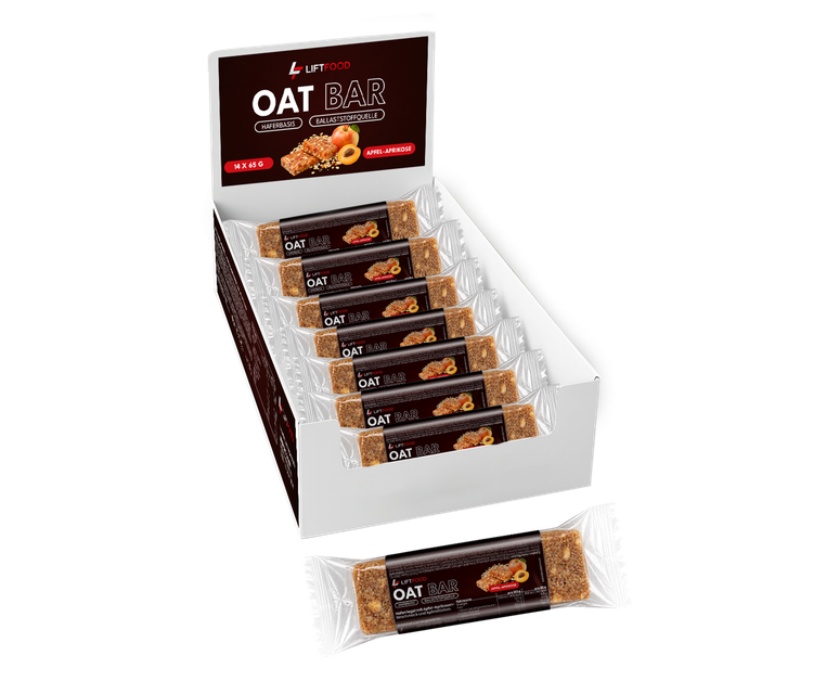 LIFTFOOD Oat Bar Apfel-Aprikose, Display mit 14 Riegeln à 65 g