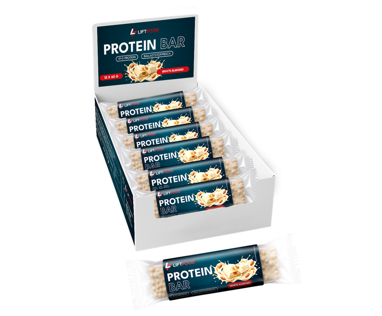 LIFTFOOD Protein Bar White Almond, Display mit 12 Riegeln